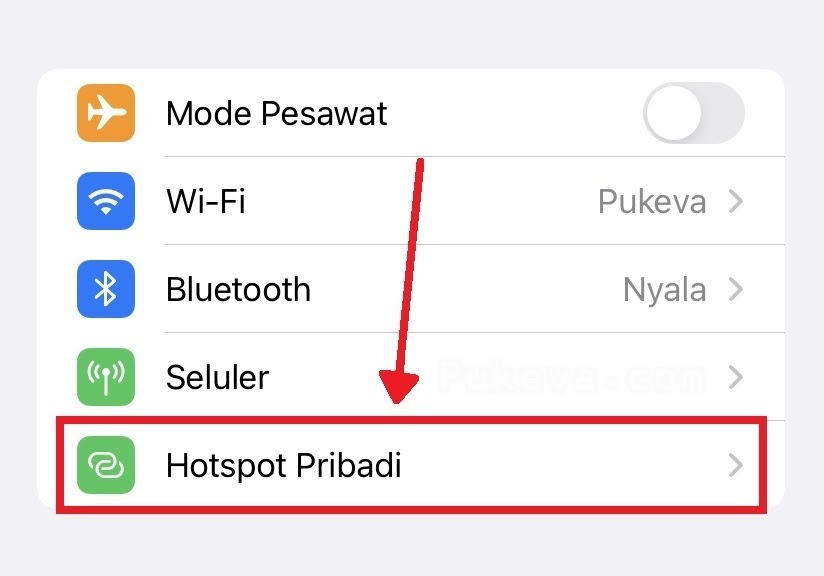 Hotspot Pribadi di iPhone