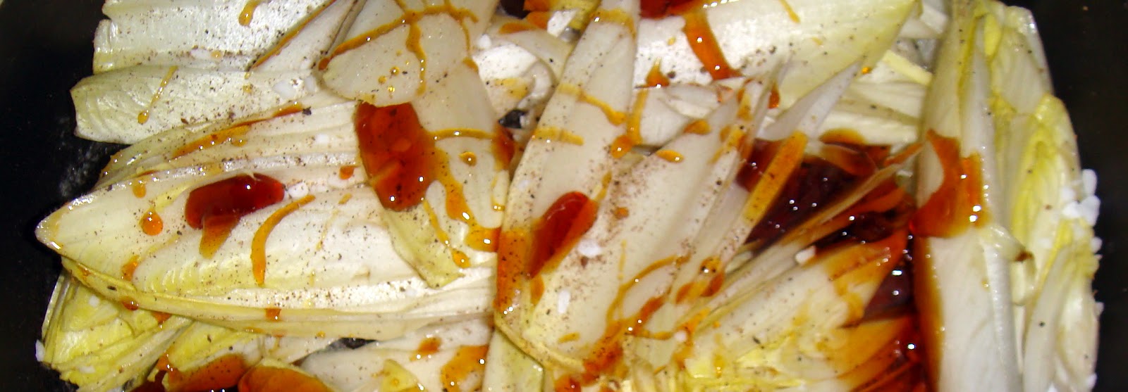 dans ma coquerie, recettes de cuisine: Endives braisées au miel, oeuf