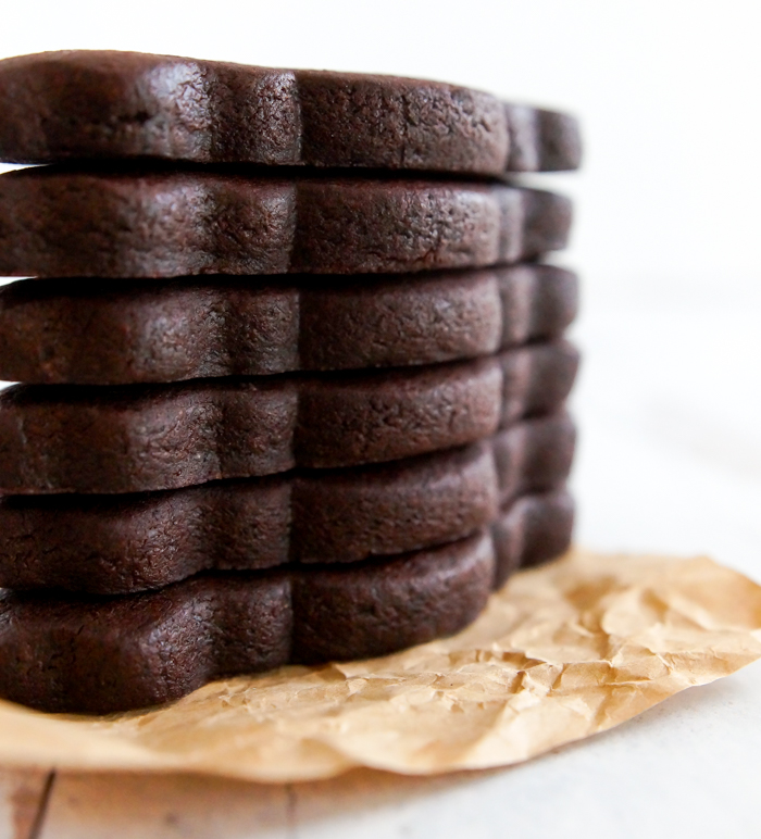 Black Cocoa Chocolate CutOut Cookies Bake at 350°