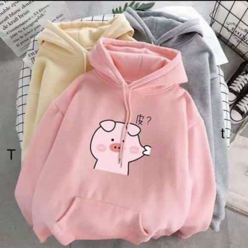 Áo khoác nỉ hoodie heo véo má