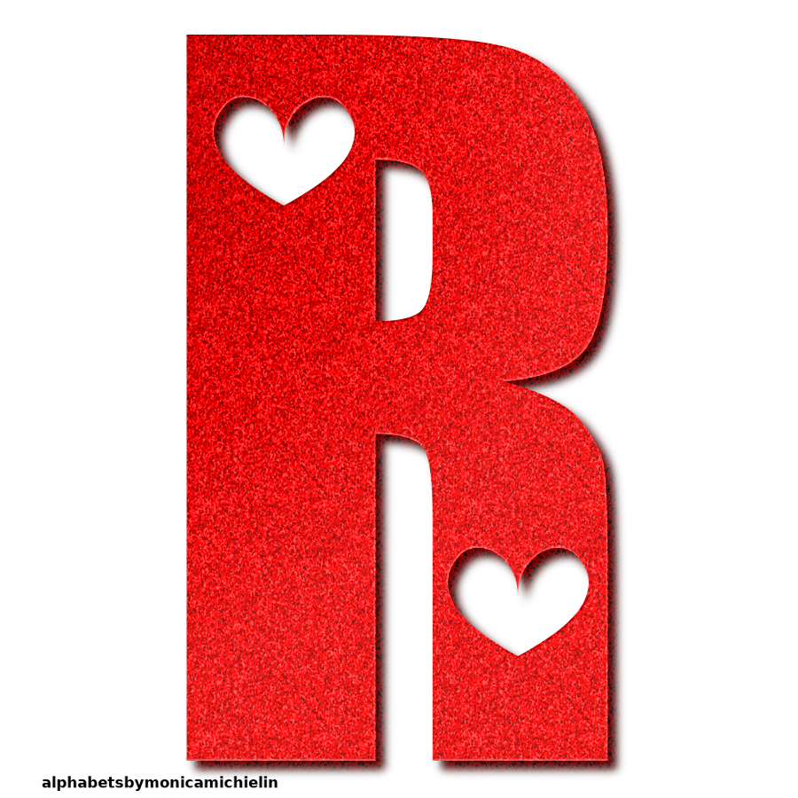 M. Michielin Alphabets RED GLITTER LOVE LETTERS ALPHABET AND ICONS PNG