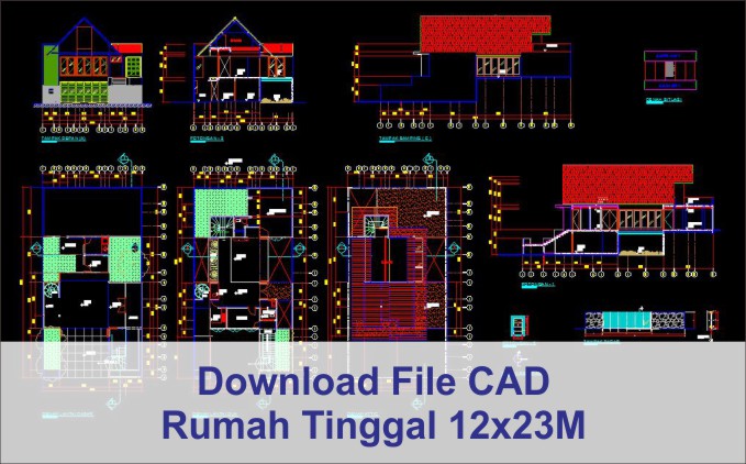 download rumah 12x23 File AutoCad