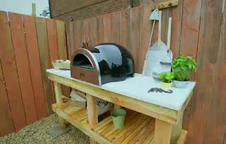 The outdoor kitchen