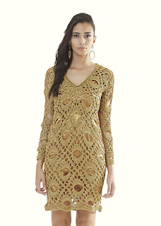 Crochet and Knitting: Amazing FREE pattern gold dress.
