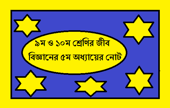 ৯ম ও ১০ম শ্রেণির জীব বিজ্ঞানের ৫ম অধ্যায়ের নোট