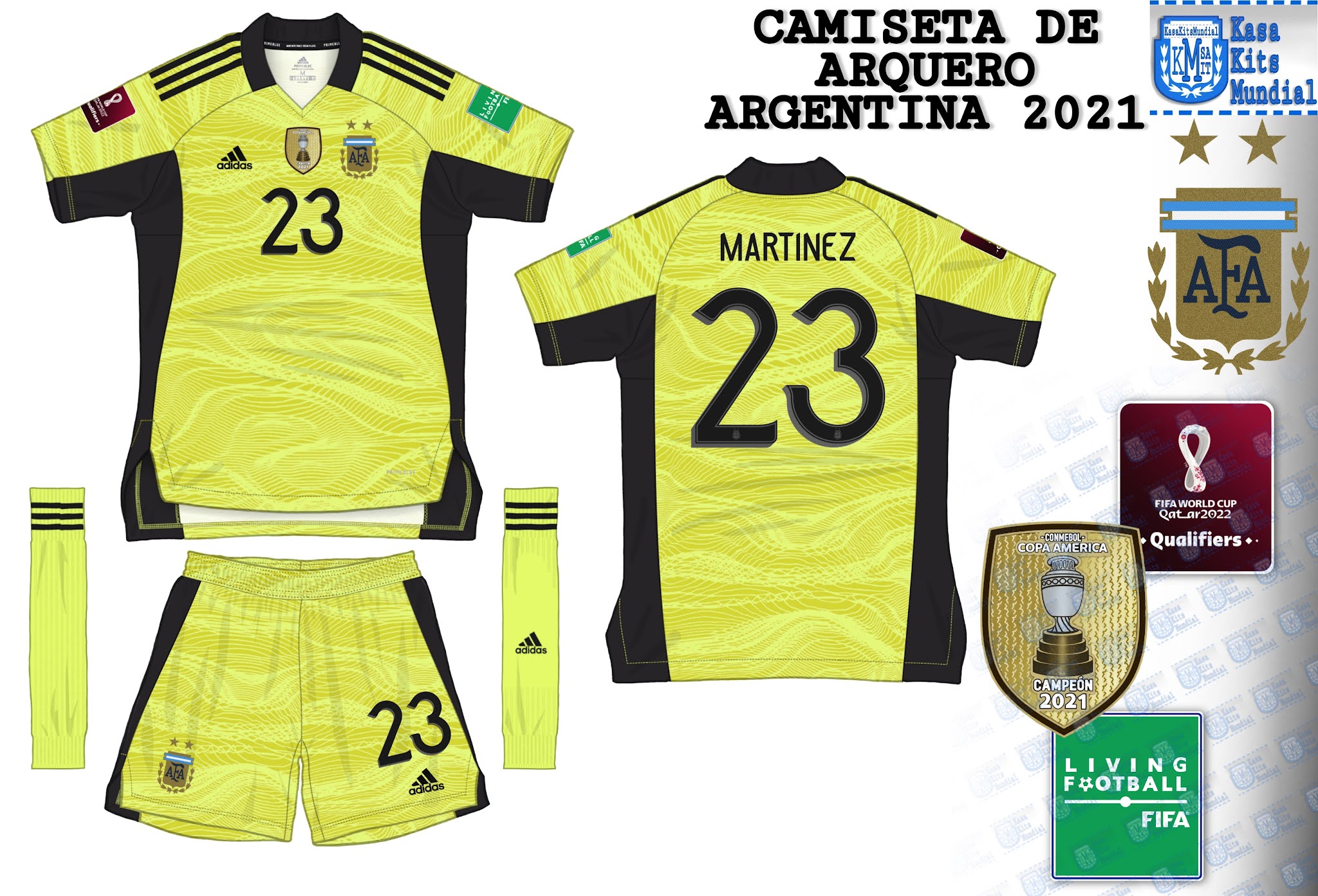 CasaKits Mundial Camiseta de Arquero Argentina Eliminatorias Mundial