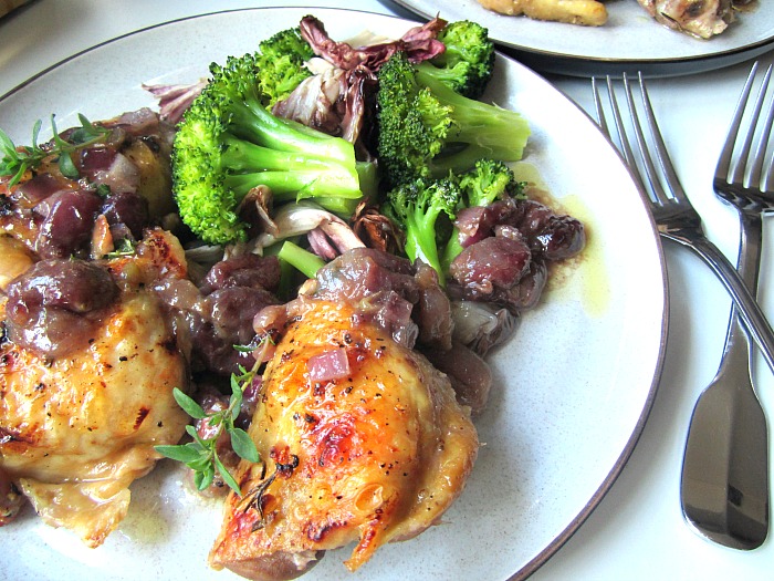 Chicken Thighs w/ Roasted Grape Pan Sauce