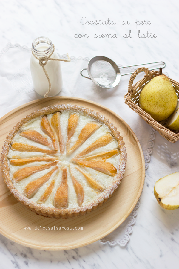 crostata di pere con crema al latte