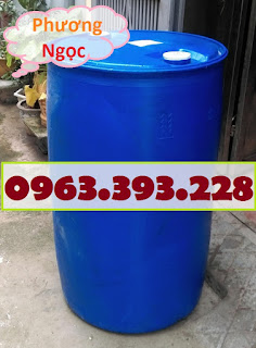 Thùng phuy nhựa nắp kín 220L đã qua sử dụng, thùng phuy nhựa 2 nắp nhỏ, thùng ph A6e24fa6320cd5528c1d