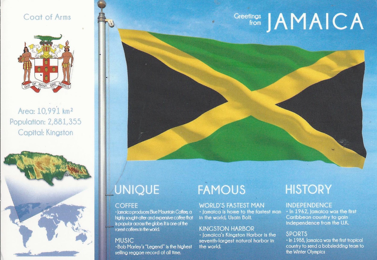 A Journey of Postcards Flags of the World Jamaica