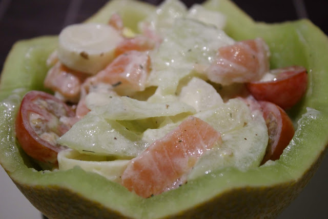 Ensalada de melón y salmón