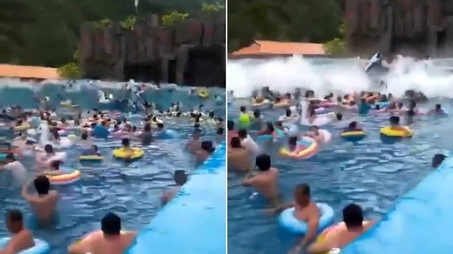 Falha em parque aquático cria 'tsunami' e fere 44