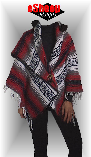 No Sew Blanket Poncho by eSheep Designs