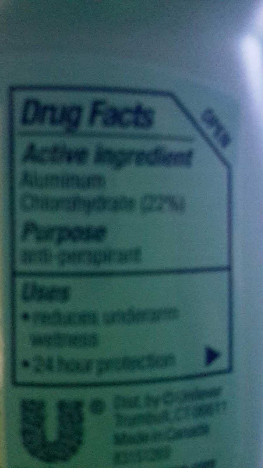 Less of Me Aluminum Main ingredient in Antiperspirant