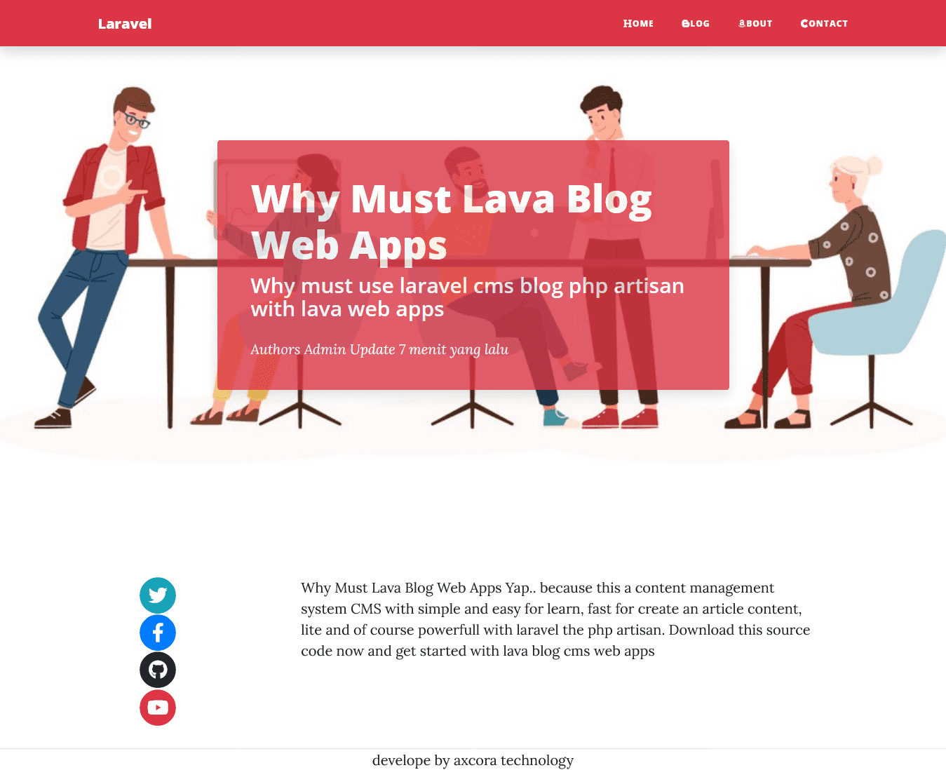 New Laravel Blog CMS free download source code gratis