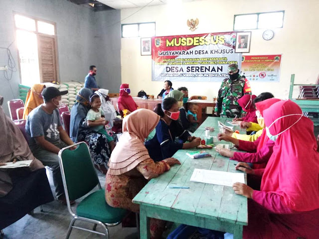 Pastikan Tepat Sasaran Babinsa Serenan Koramil 21/Juwiring Dampingi Penyaluran BPNT