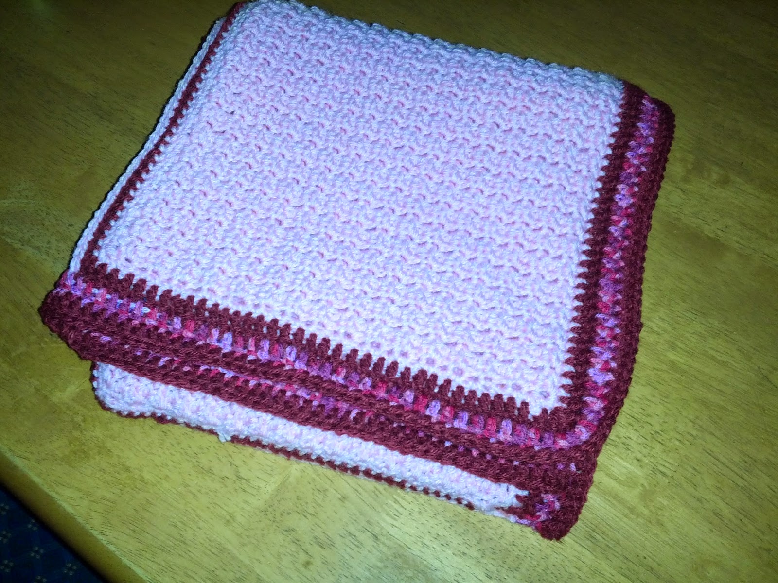 Blooming Lovely Finished Item Crochet Pink Baby Blanket