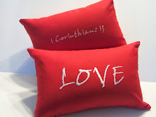 LOVE -  red cotten - 1 Cor 13 on back