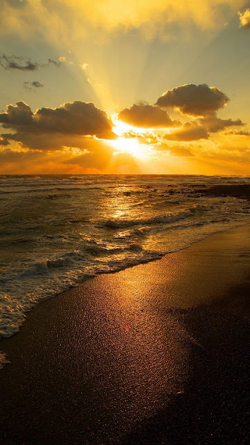 Iphone Wallpaper Beach, Ocean, Sunset, Sun.