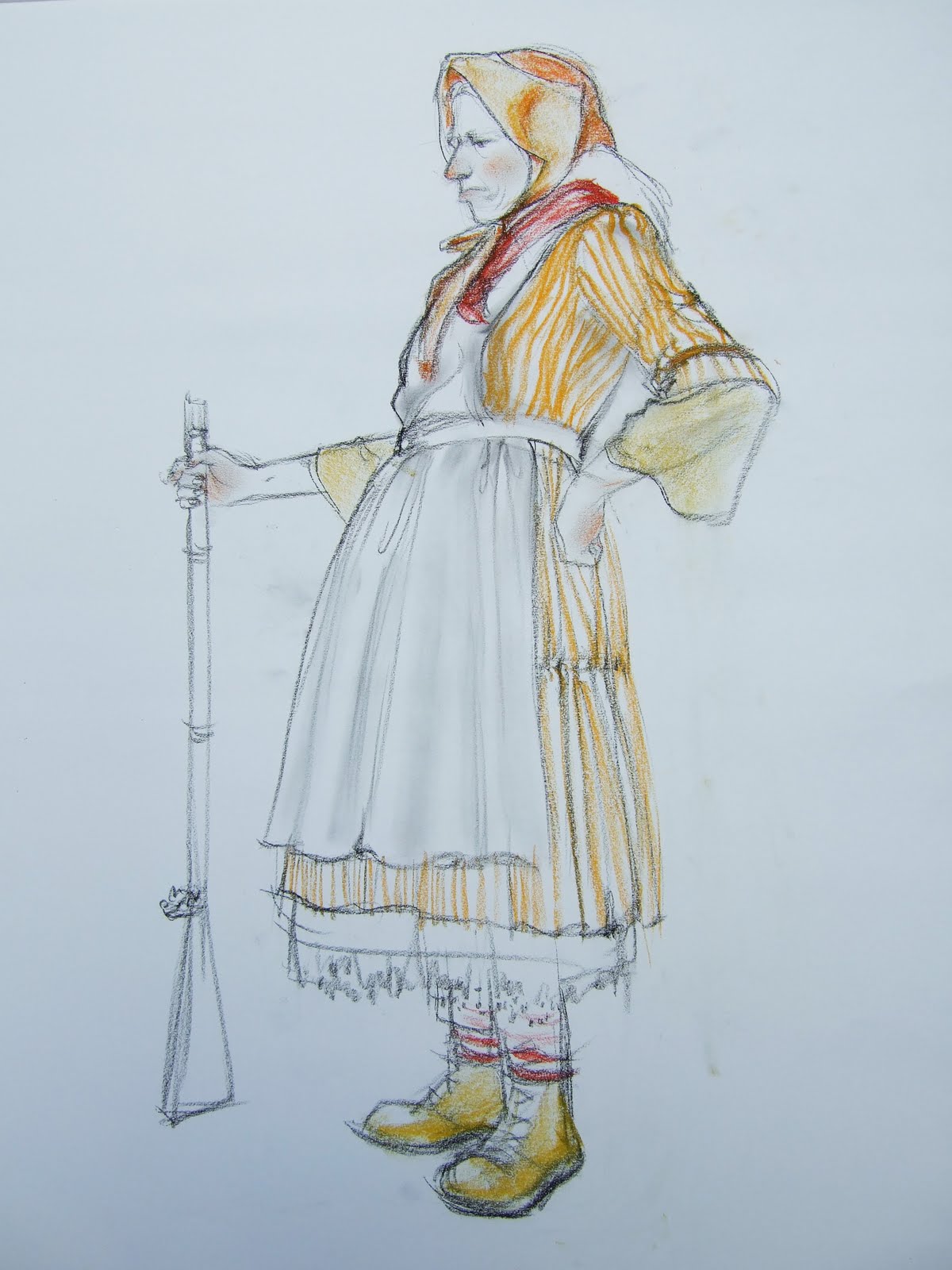Sunny J. Choi illustration: Clothed Figure Drawing;1st semester in Academy of Art