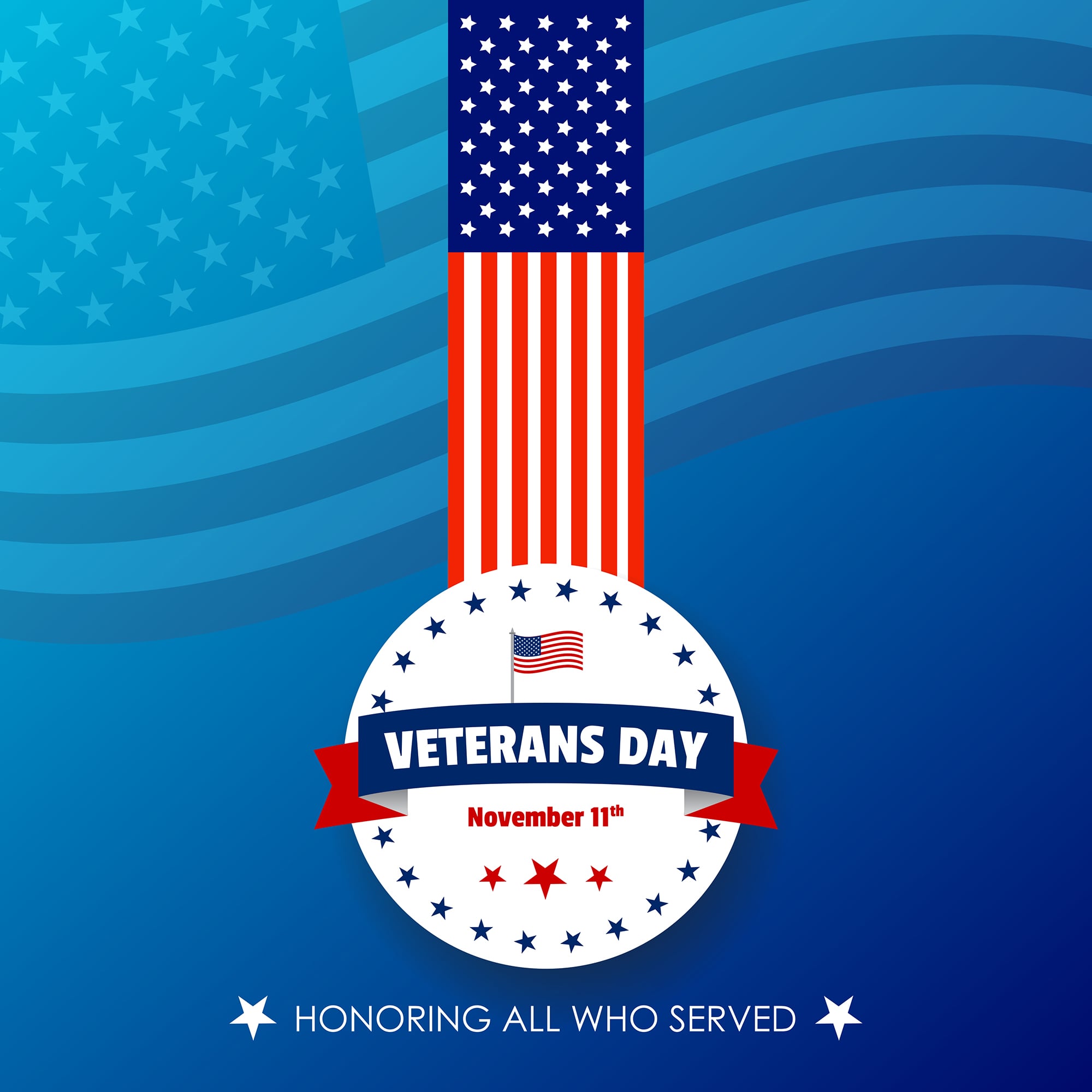 Veterans Day free vector graphics with the quote "Honoring all who Served"