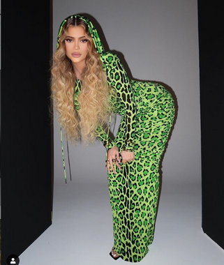 neon green leopard print dress