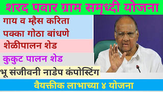 शरद पवार ग्रामसमृद्धी योजना महाराष्ट्र sharad pawar gram samrudhhi yojana, Sharad Pawar Yojana