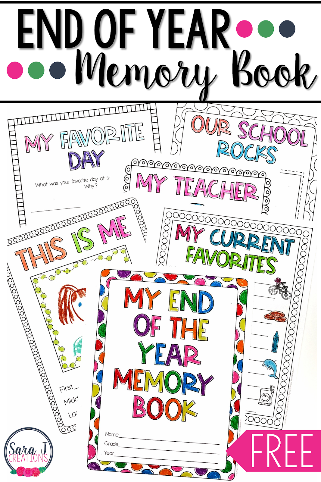 Try out this free printable memory book to help your students reflect on their year. Perfect for the last week of the school year before they are ready for summer!!!