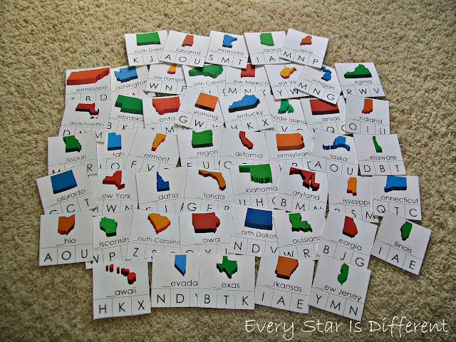 United States of America First Letter Identification Cards (Free Printable)