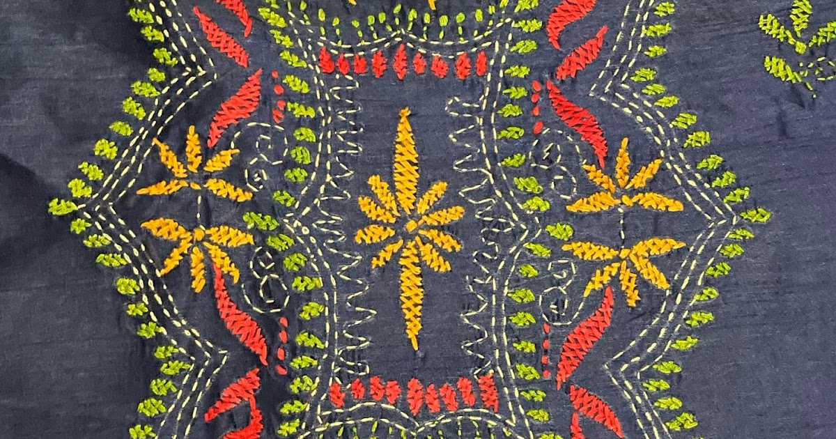 My craft works kantha embroidery saree My craft works kantha embroidery saree