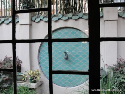 interior courtyard of Chinese Historical Society of America museum in a Julia Morgan building in Chinatown San Francisco