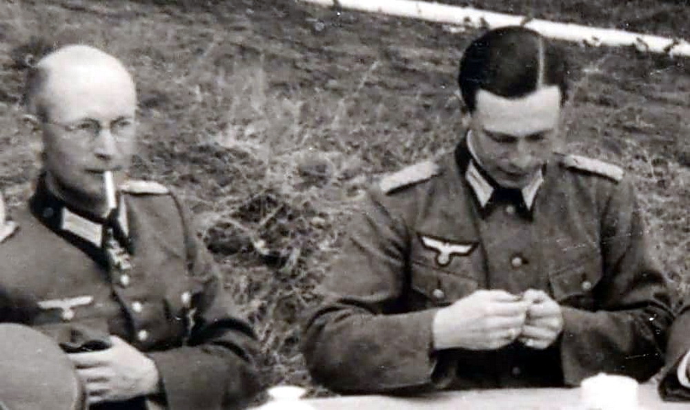 Ritterkreuzträger Martin Bieber with His Officers