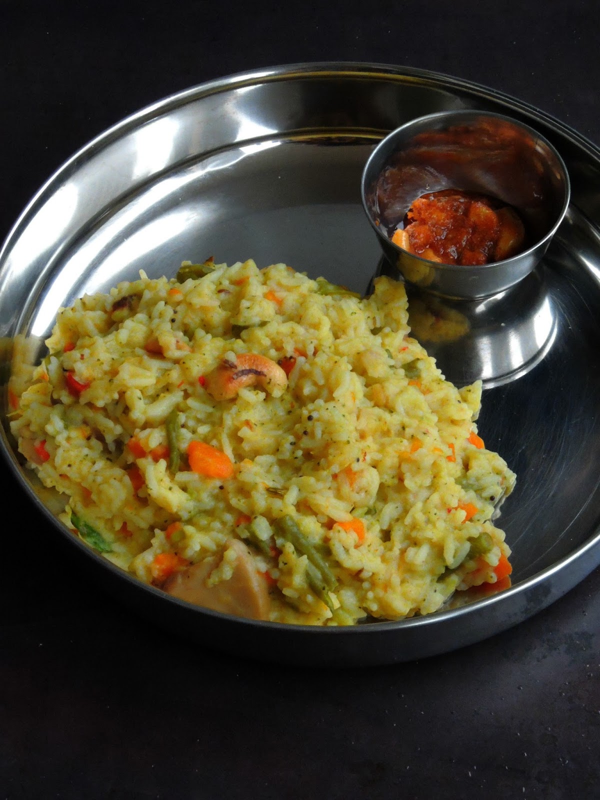 Priya's Versatile Recipes: Mixed Vegetable Pongal - Version 2