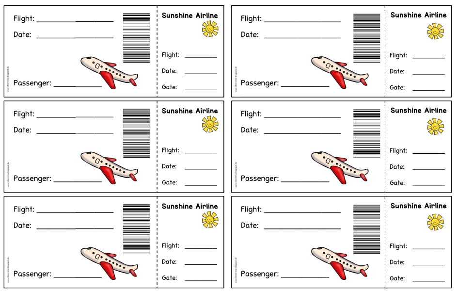 Blanko Ausfüllen Flugticket Vorlage Zum Bearbeiten Kostenlos / Ticket
