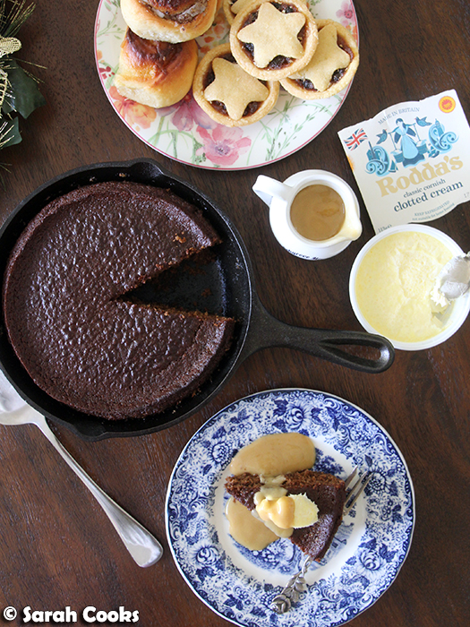 Gingerbread Skillet Pudding with Smoked Salted Toffee Sauce