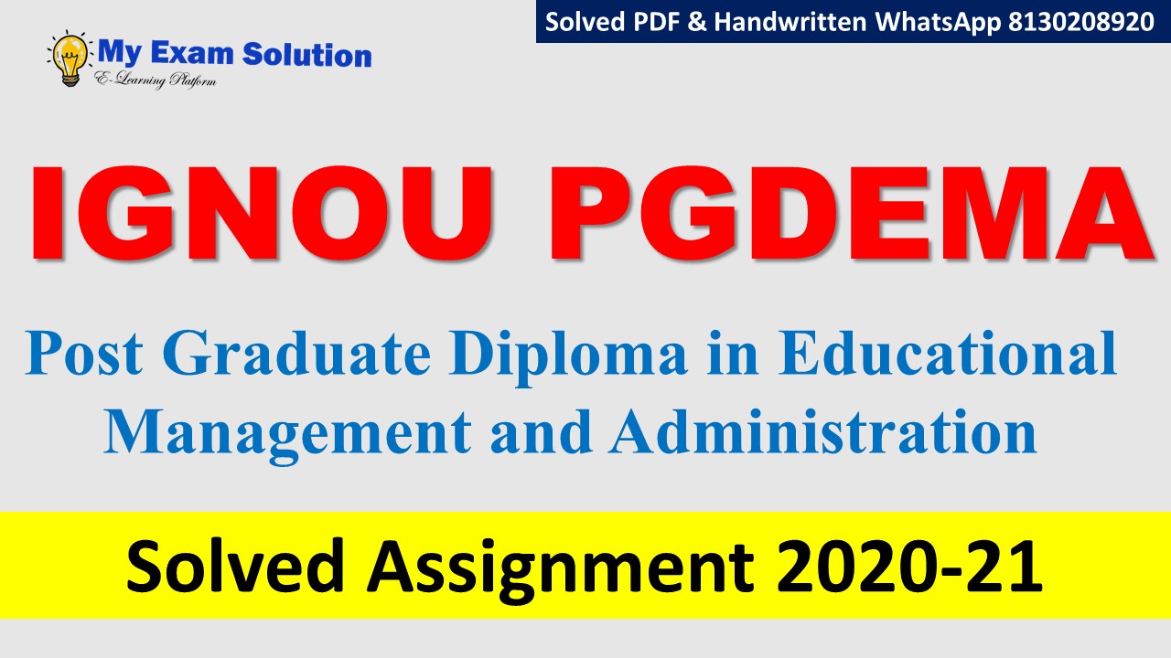 ignou pgdema solved assignments
