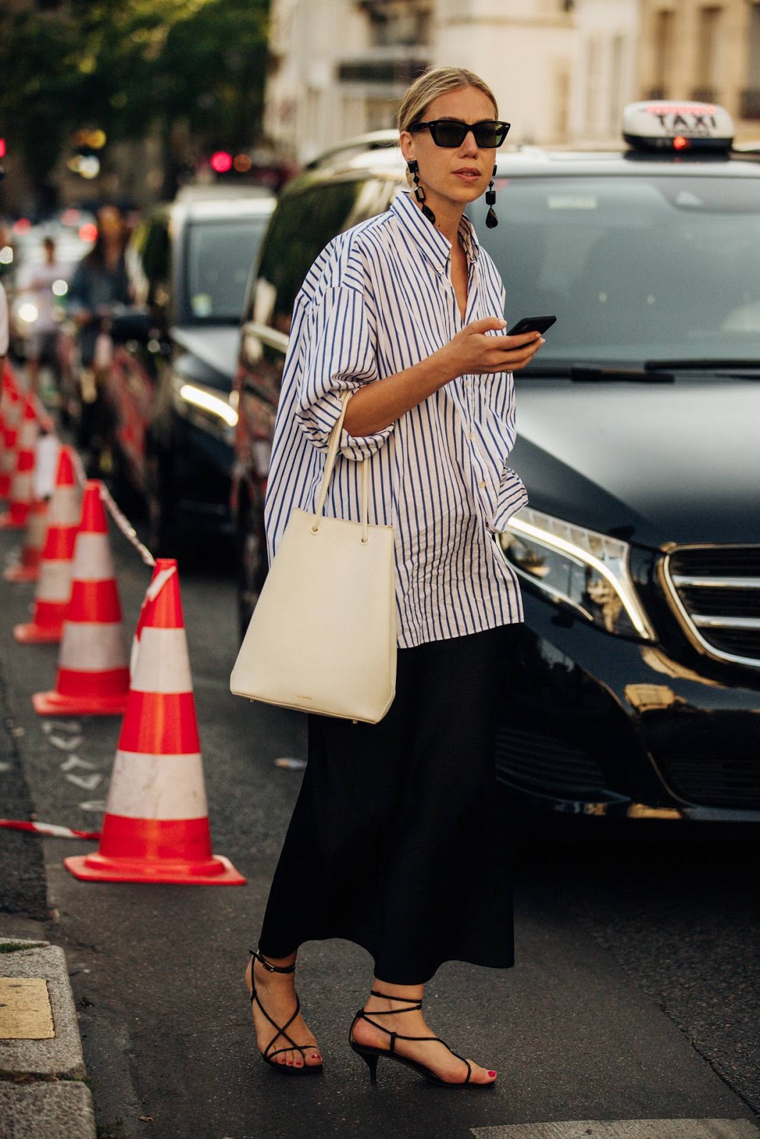 A Fashion-Forward Way to Wear a Striped Shirt for Summer