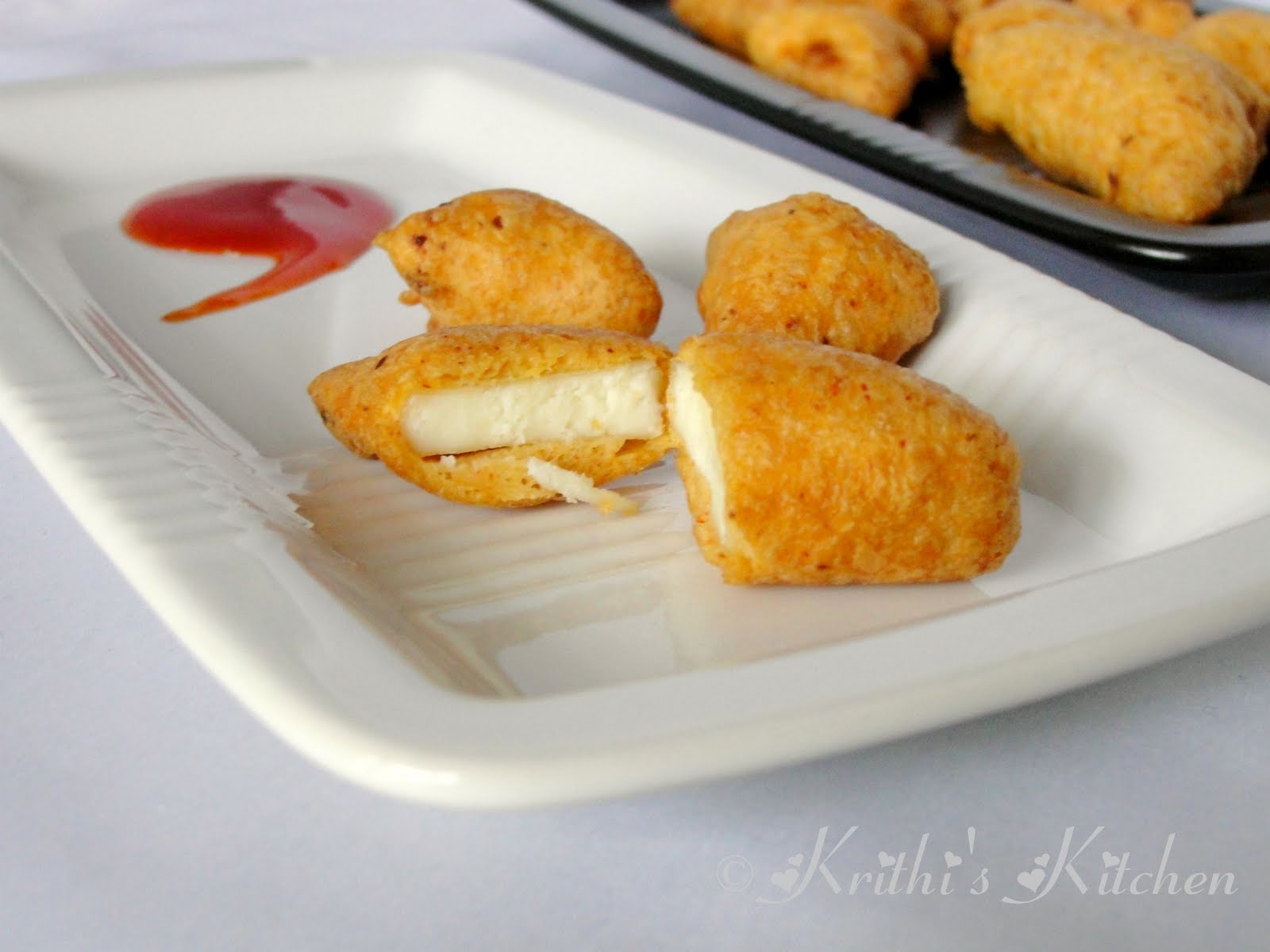 Krithi's Kitchen Paneer Bhajji / Paneer Fritters Indian Appetizers