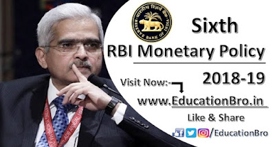 RBI has announced Sixth Bi-Monthly Monetary Policy Statement 2018-19:- Point-to-Point Details 