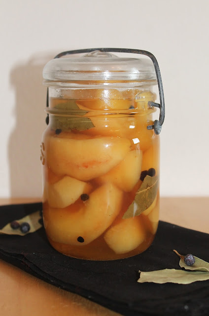 Jar of pickled quince.