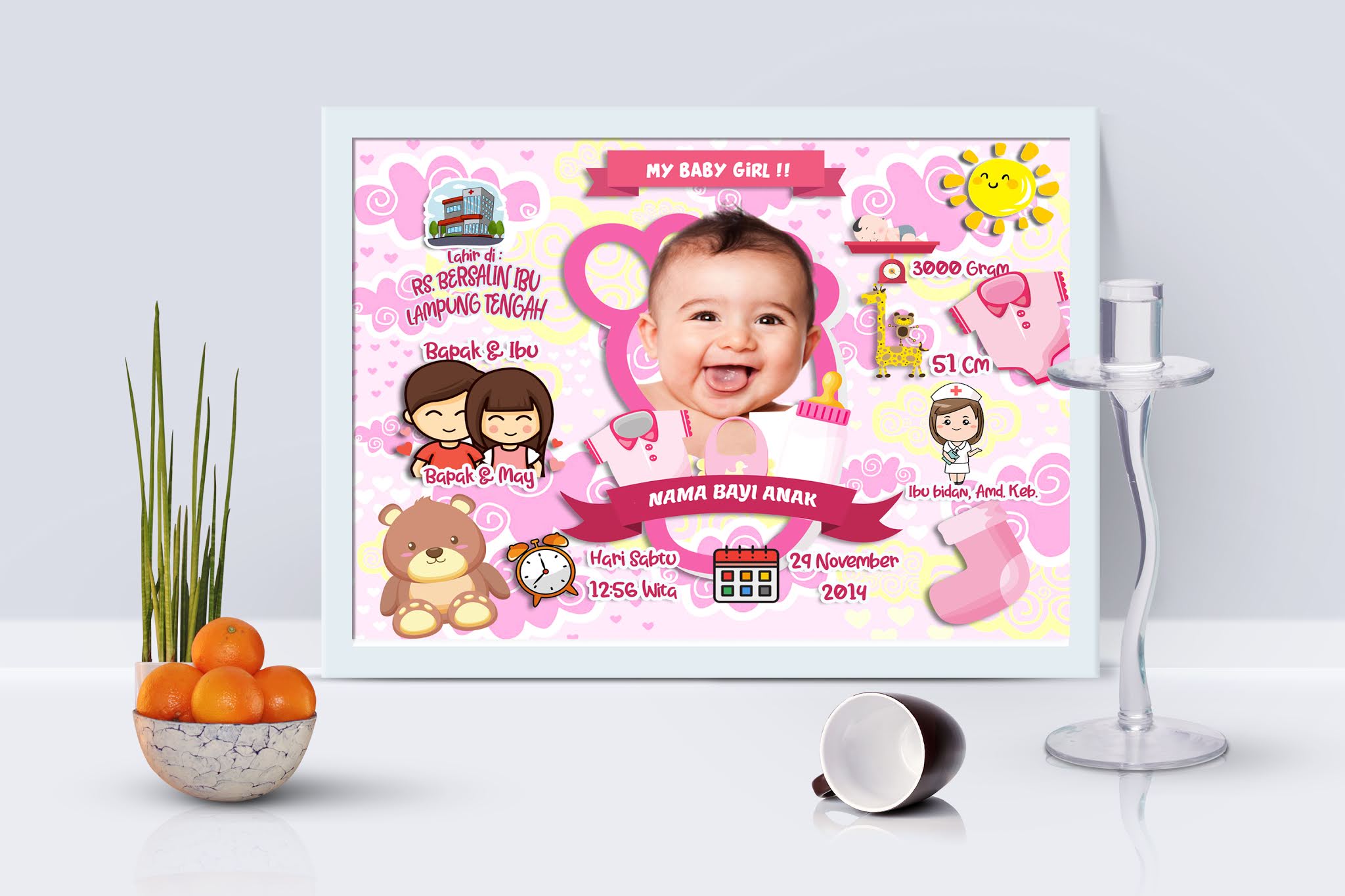 50 Download Template Biodata Bayi Format Cdr dan Psd