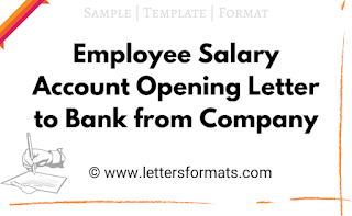 letter to bank manager for employee salary account opening