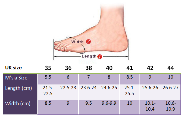 Shoe Size Chart | Hiker-Vel