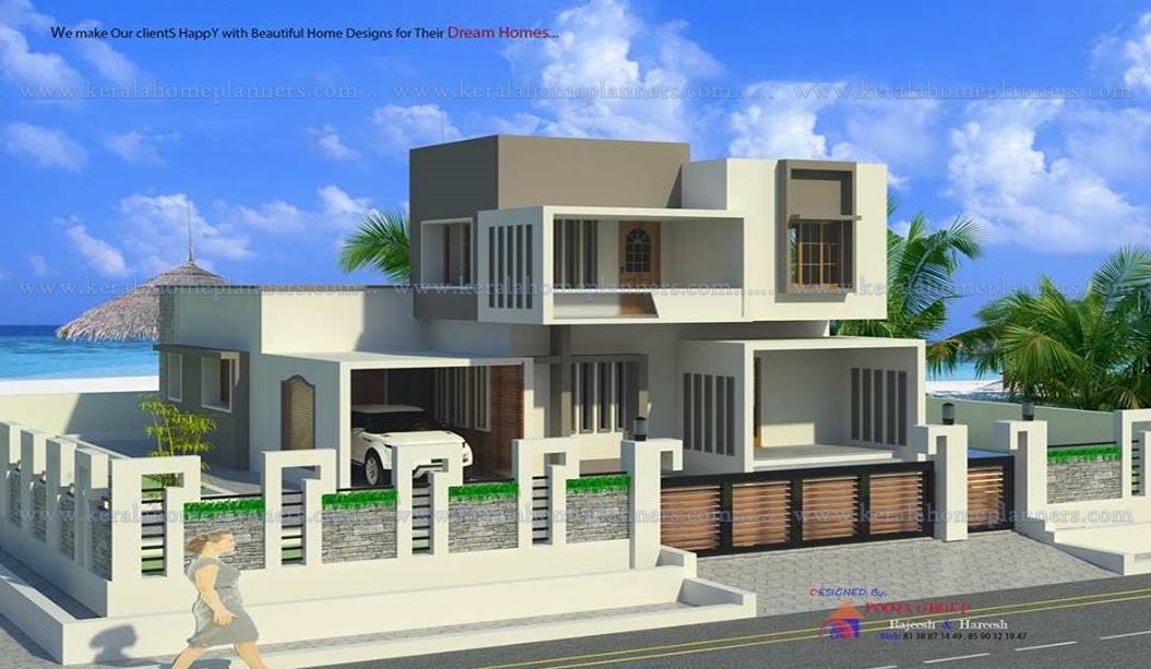 Modern Contemporary 4 Bedroom Kerala, 2200 Square Feet House Plans