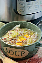 cabbage pot instant soup sausage table cooker pressure easy tasty dish minutes quick