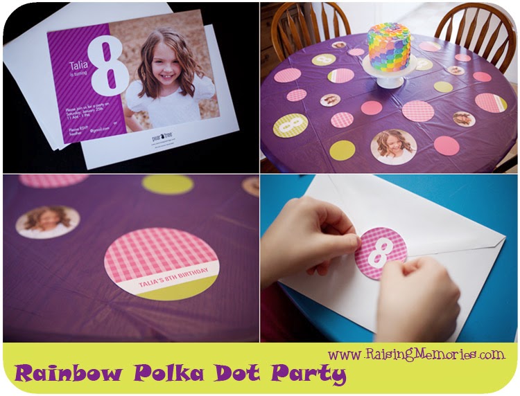 Rainbow Polka Dot Party Decor from PearTreeGreetings.com by www.RaisingMemories.com