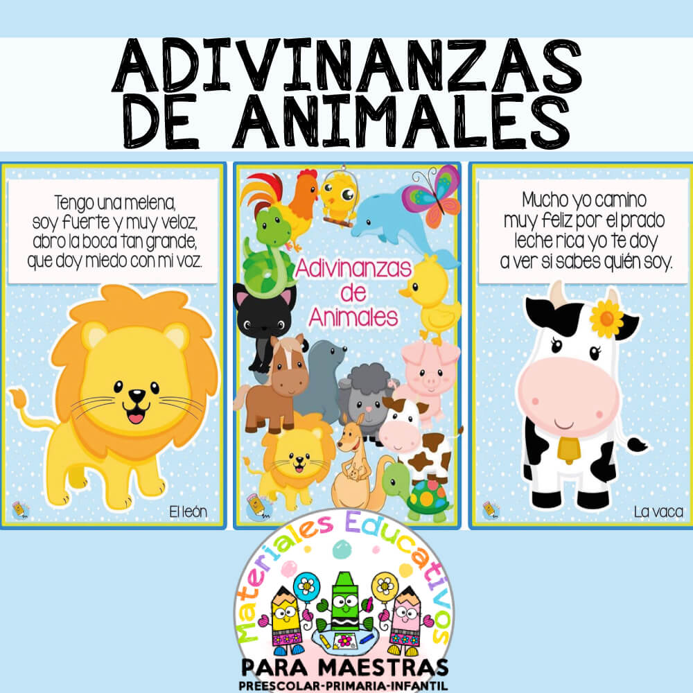 Adivinanzas de animales para niños | Materiales Educativos para Maestras