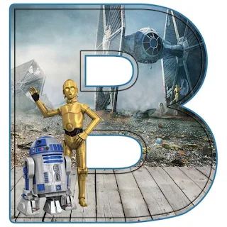 C3PO and R2D2 Letters. Letras de Star Wars.