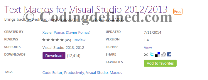 Macros for Visual Studio 2012 and 2013 - Coding Defined
