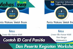 Contoh Id Card Panitia Workshop Psd Mahasiswa Unusa